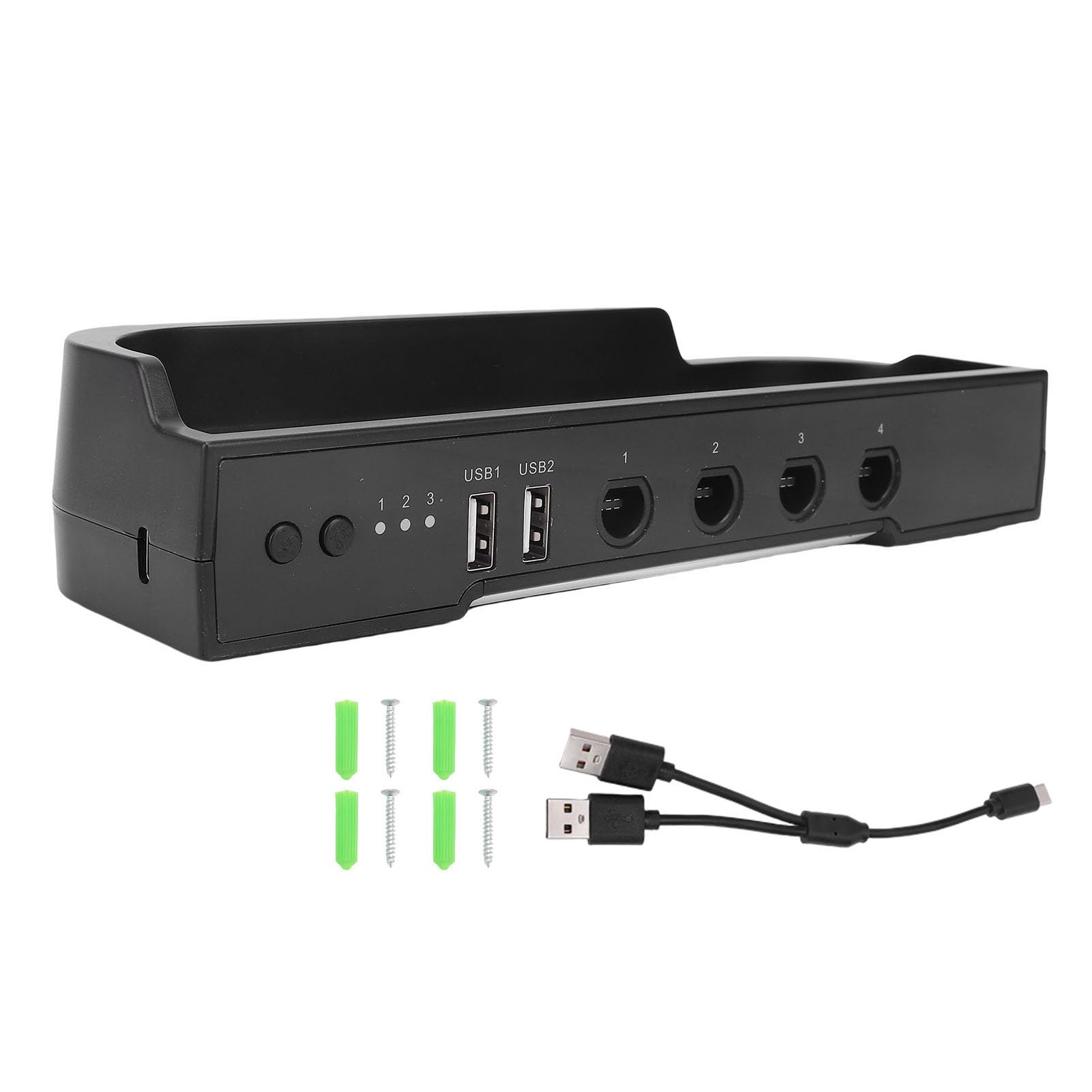 Lylithuif Base di raffreddamento adatta per 2 Console Stazione dock di raffreddamento a doppia ventola con 2 porte HUB USB 3 velocità regolabili Montaggio a parete con luce RGB per