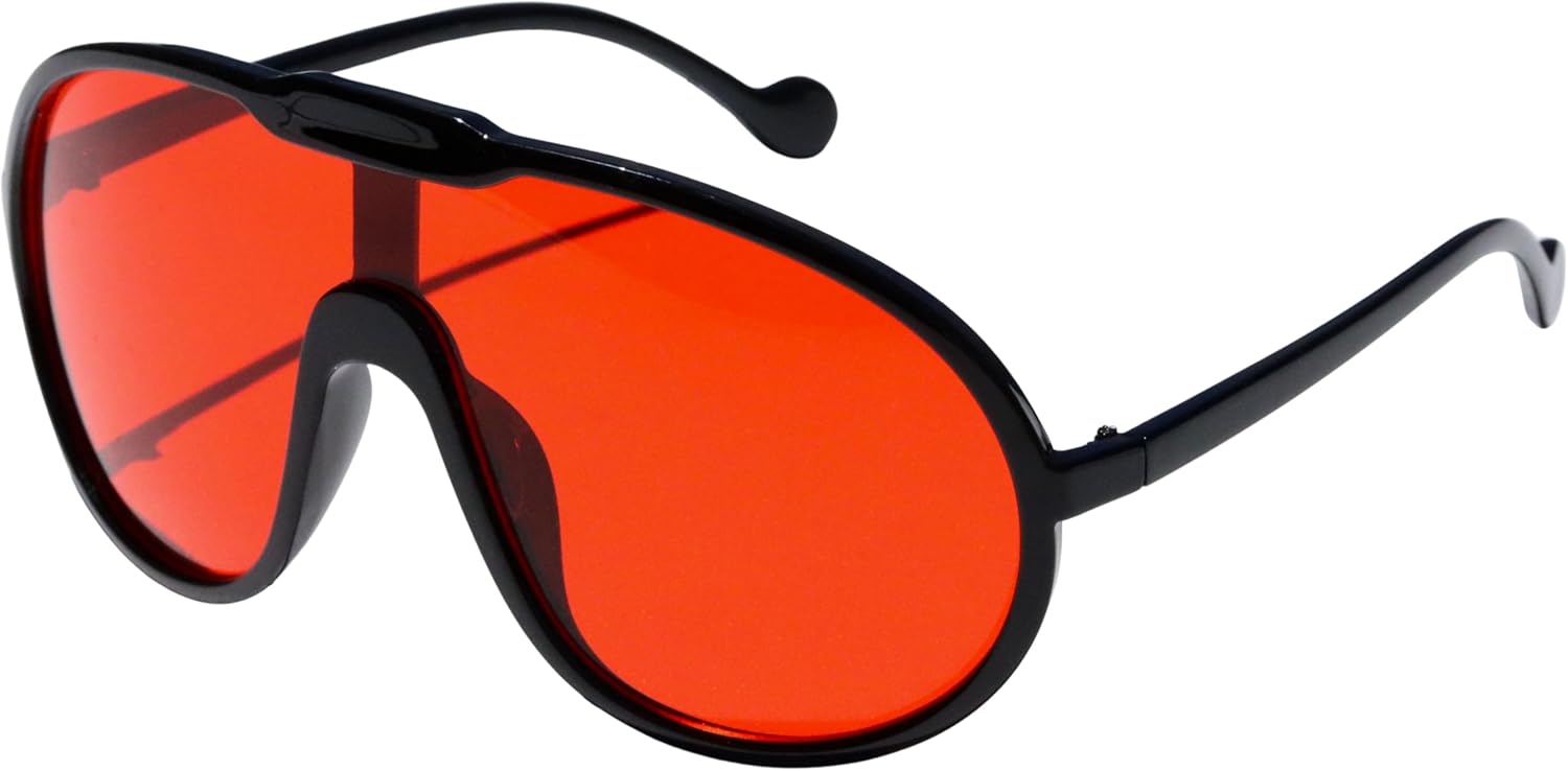 RAVI EYEWEAR Oversized One Piece Aviator Sunglasses For Women Fashion Men Wrap Around UV400 Shield Goggles