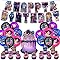 K Pop Demon Hunters Birthday Party Decorations Cartoon Theme Supplies Kit,16 PCS Balloons,Happy Birthday Banner,Cupcake Toppers,Boy Girls Party Supplies Decor