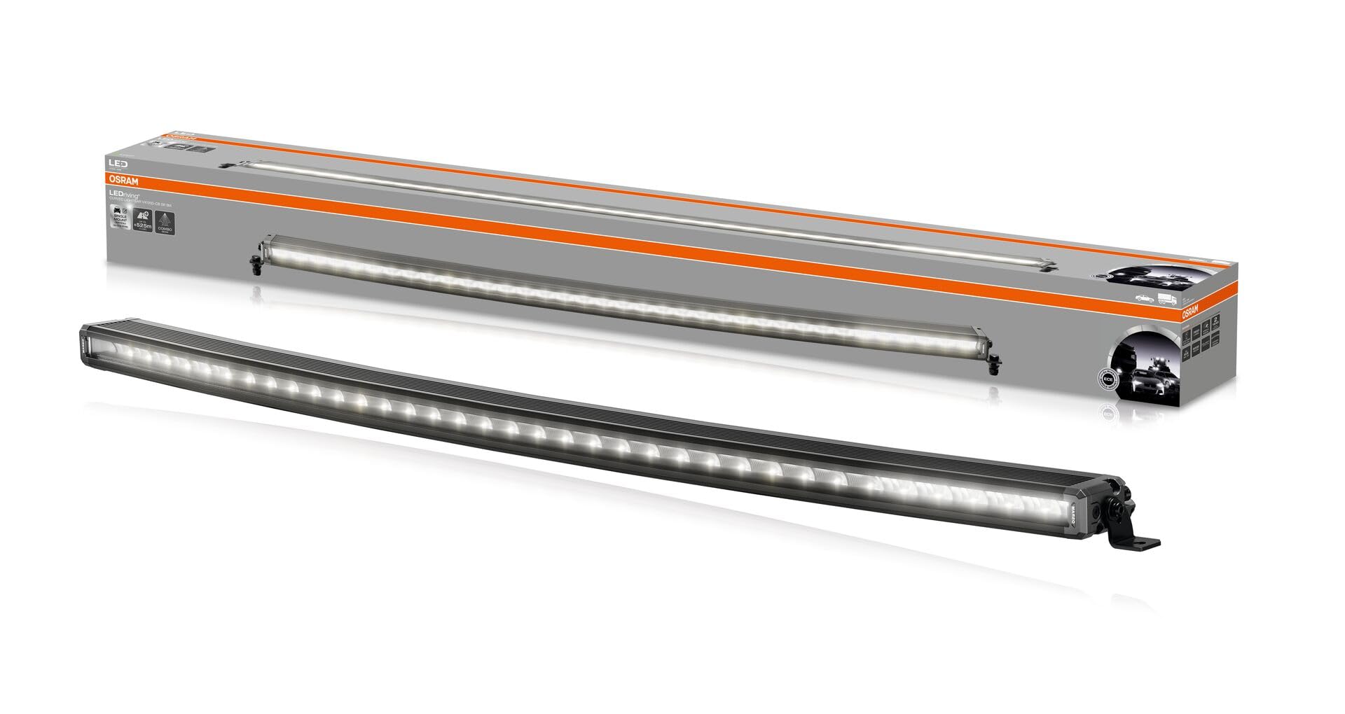 OSRAM LEDriving Curved Lightbar VX1000-CB SR SM, LED driving light for far/near-field lighting, combo beam, 6000K, 7650lm, light beam up to 525m, 12V/24V, ECE approval