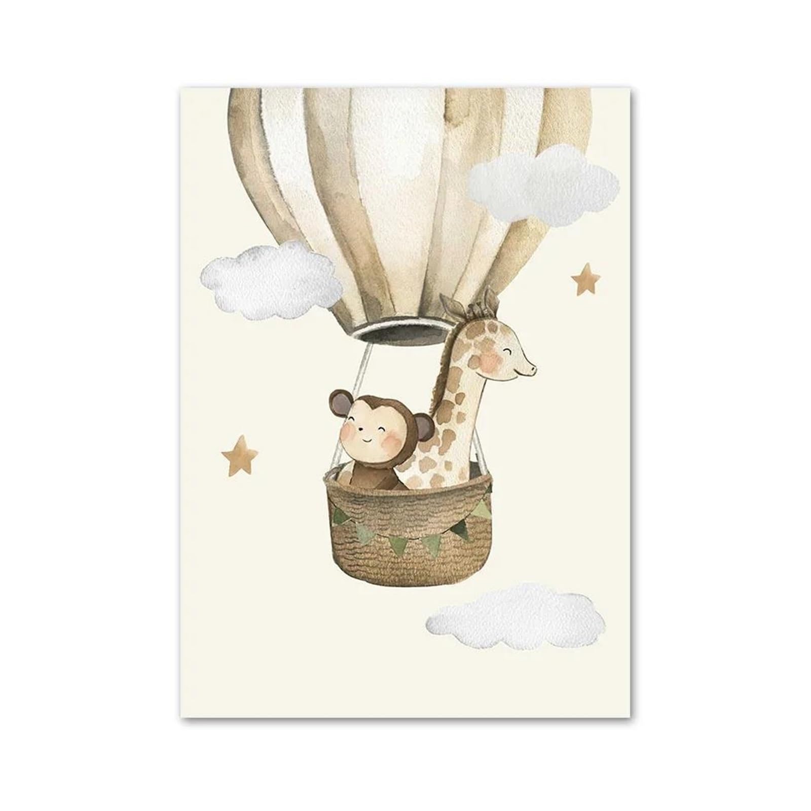 Xenite A Wall Rt Canvas Prints Lion Giraffe Monkey Balloon Ircraft Car Nursery Wall Rt Canvas Painting Posters No Frame Prints Pictures Kids Room Decor(,50X70cm)