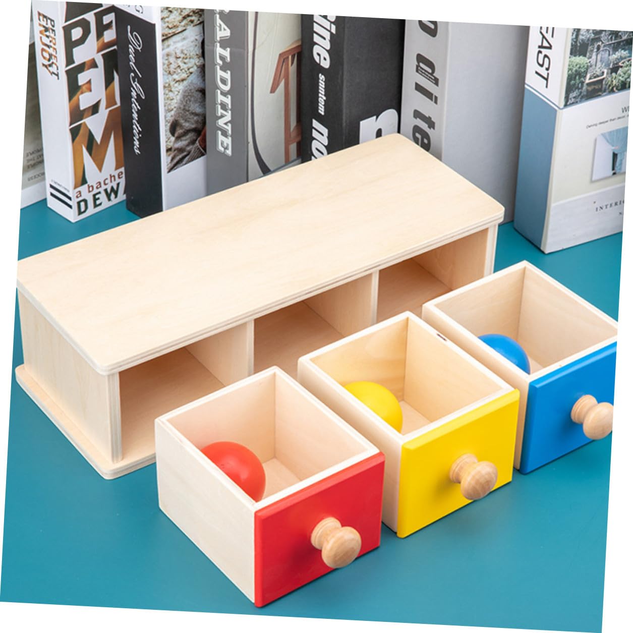 Hohopeti Giocattolo Educativo per Anni Round-Ball Drawer in Materiale Sicuro Aiuto Didattico per Riconoscimento Colori e Oggetti Gioco Genitore-Figlio per Apprendimento Precoce