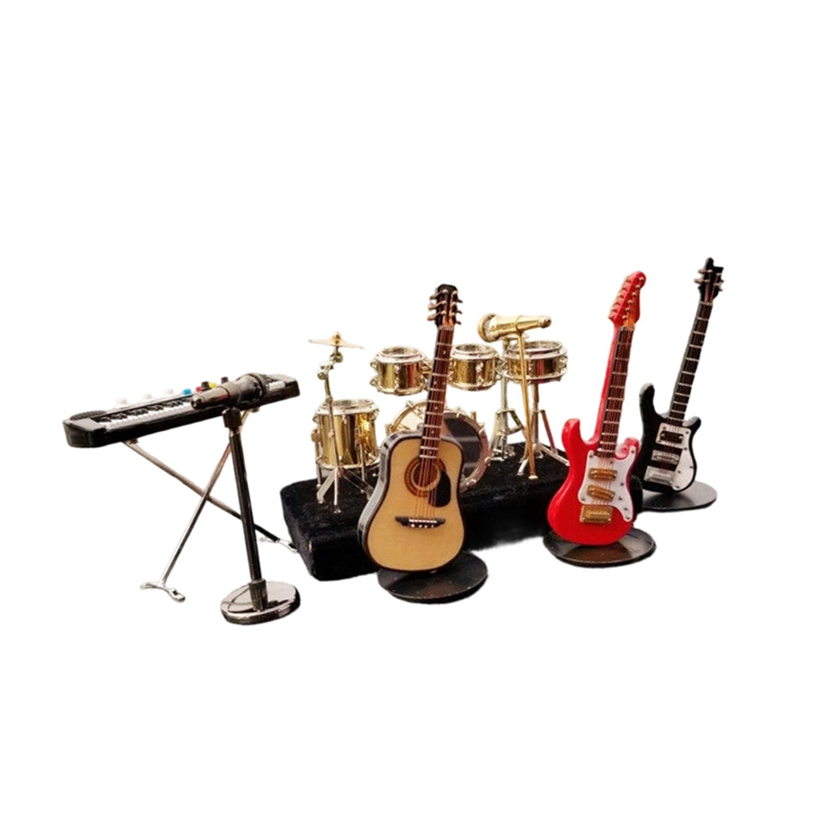 ZXFJYUIP Musical Instrument Figurines Piano Models Folk Guitars Saxophones French Horns Drum Set(18)
