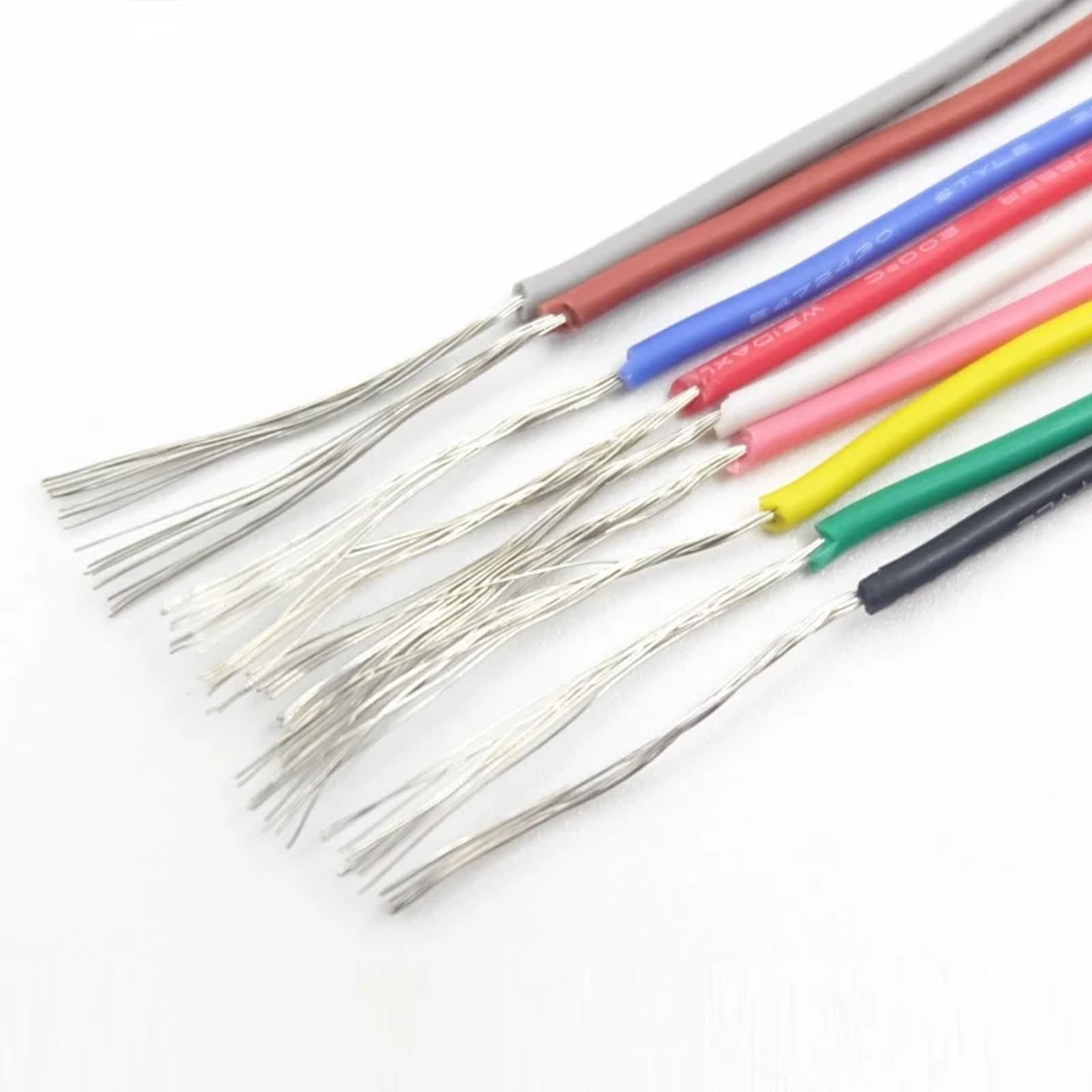 2M/5M Cavi di rame 32 28 24 22 20 18 16 14 12 AWG silicone morbido UL3239 3KV flessibile DIY cavo LED illuminazione elettronico(Pink; 5m; 24AWG)