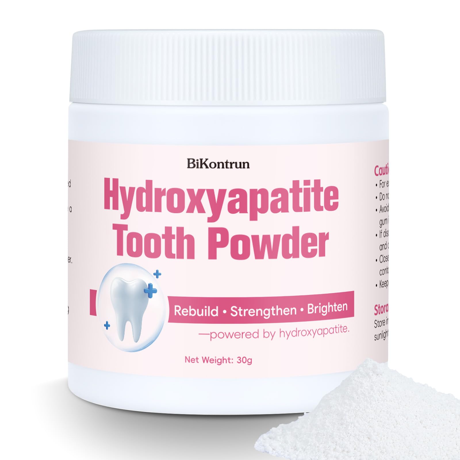 Microcrystalline Hydroxyapatite Powder for Teeth, MCHA Tooth Powder for Enamel Care & Gentle Whitening, Easy DIY Oral Care Alternative 30g, Fine Tooth Powder Supports Enamel-Friendly