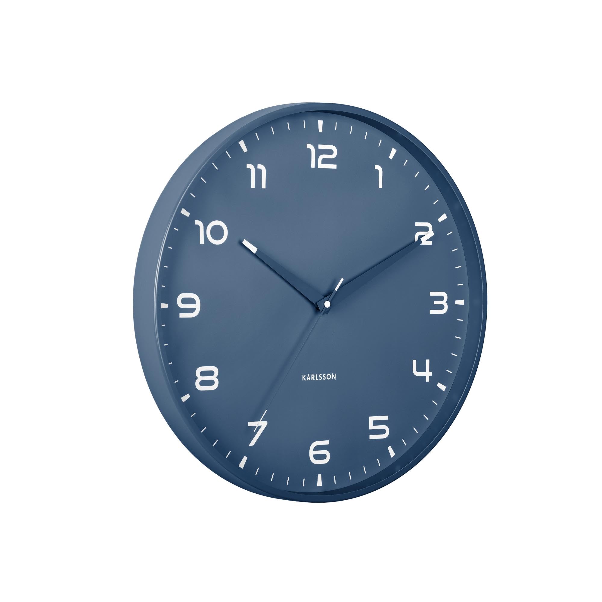 Karlsson Blue Orgullo Wall Clock - Classic - Diameter 40 Cm - Round - Aluminium - Wall Clock Modern Living Room - Wall Clocks
