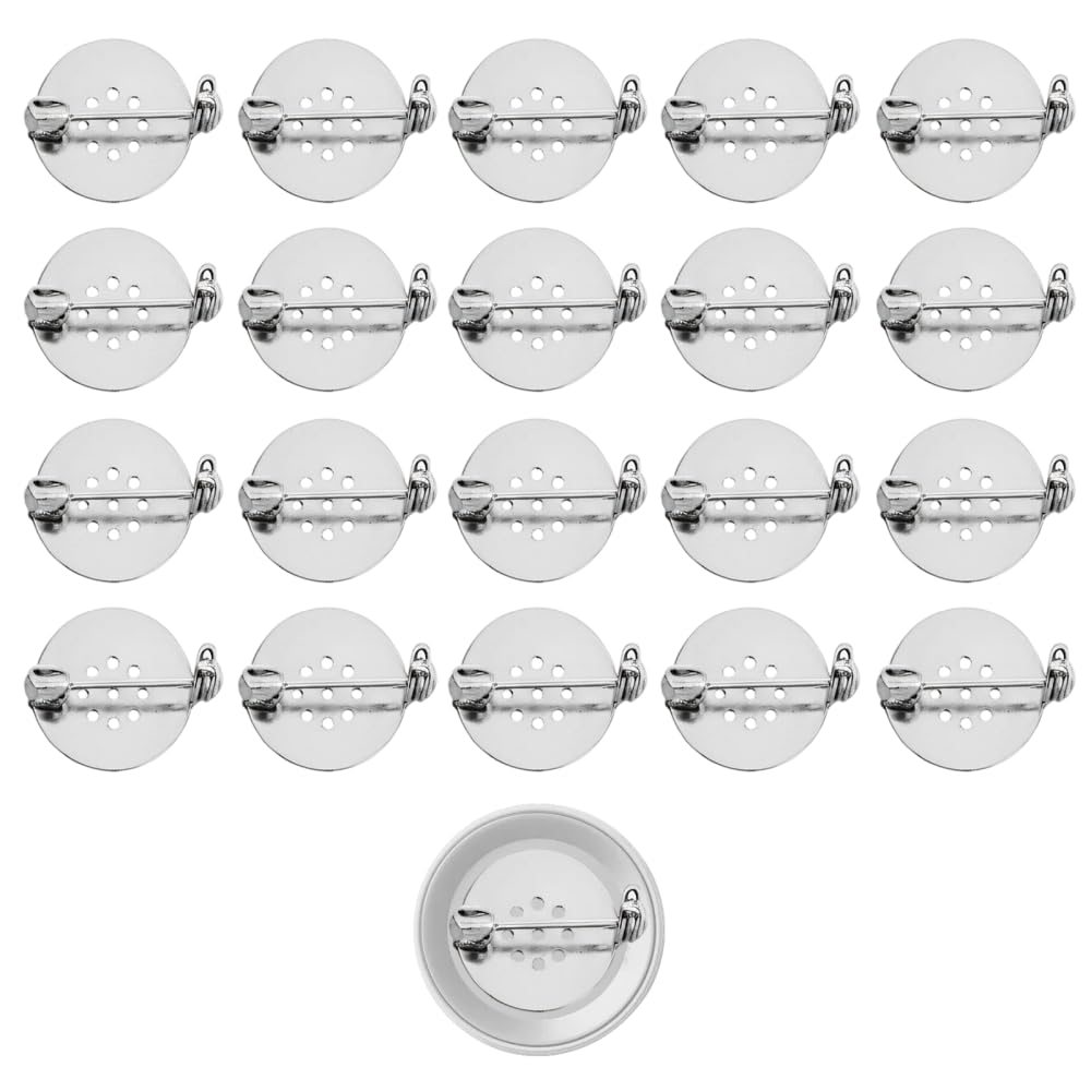 20Pcs Brooch Pins, Decorative Corsage Clasps, 17mm Round Tray Pins with Secure Locking Back for Jewellery Making DIY Crafts