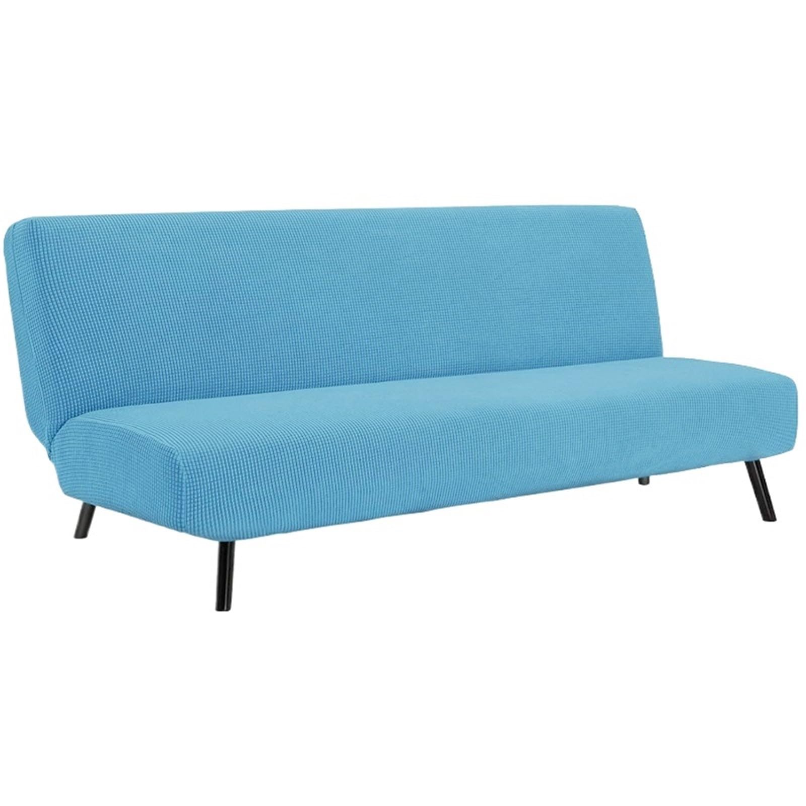 GCYEIDMA Armless Sofa Slipcover Armless Sofa Bed Slipcover Couch Cover Without Armrests Stretch Folding Futon Elastic Removable(Sky blue,L 190-210cm)