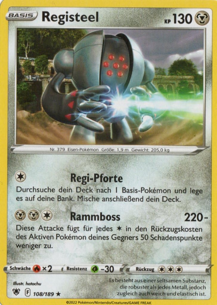 Registeel ASR 108 - Astralglanz - Trading Card - German - with MZTCG Shipping Protection