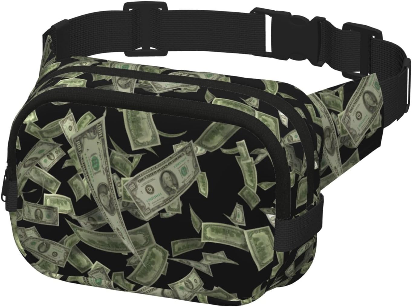 Dollar Sign Money print Large Fanny Packs for Women Cute Cross Body Waist Bag Fashionable Fanny Pack