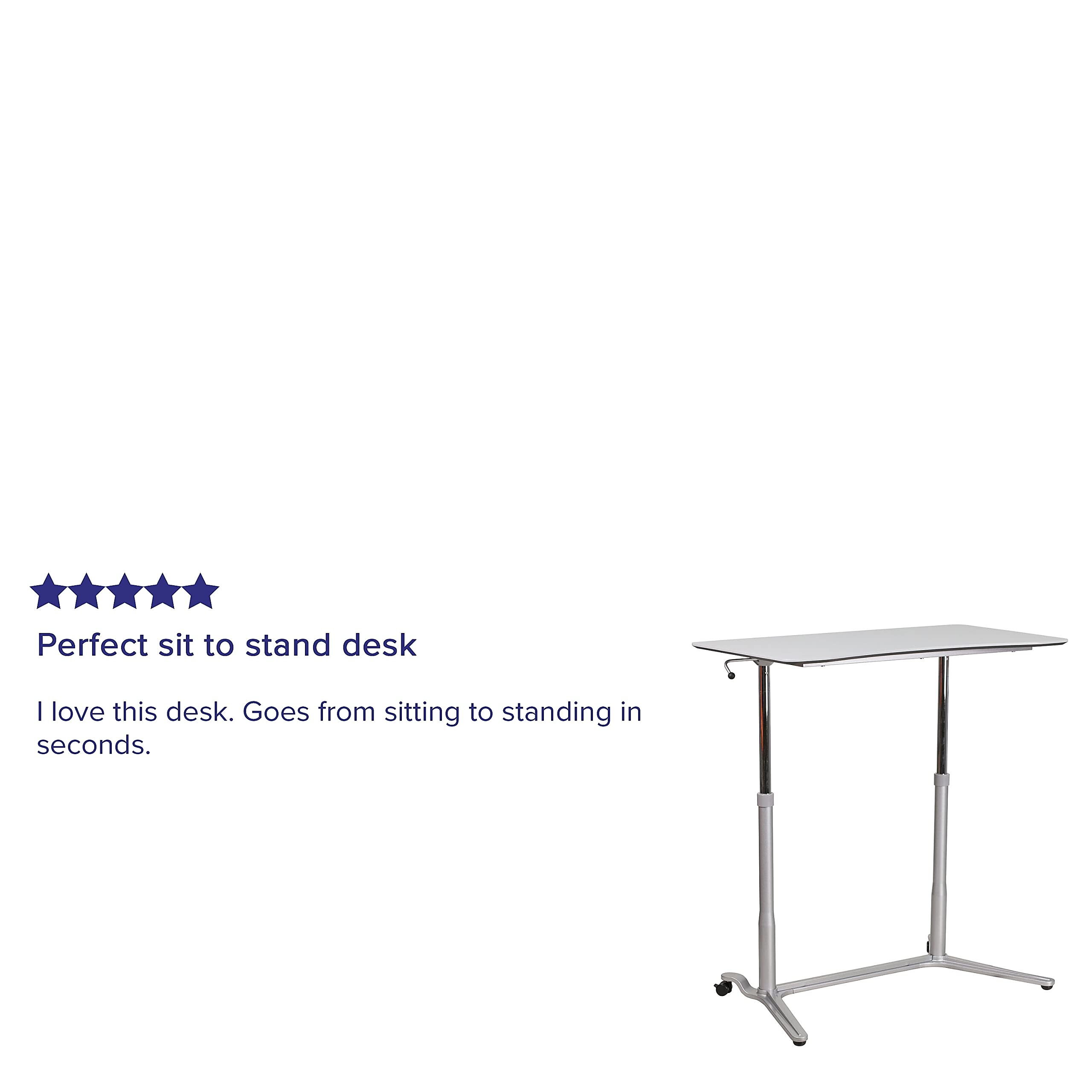Flash Furniture Sit - Escritorio ergonómico para computadora, Metal, Gris Claro, Juego de 1