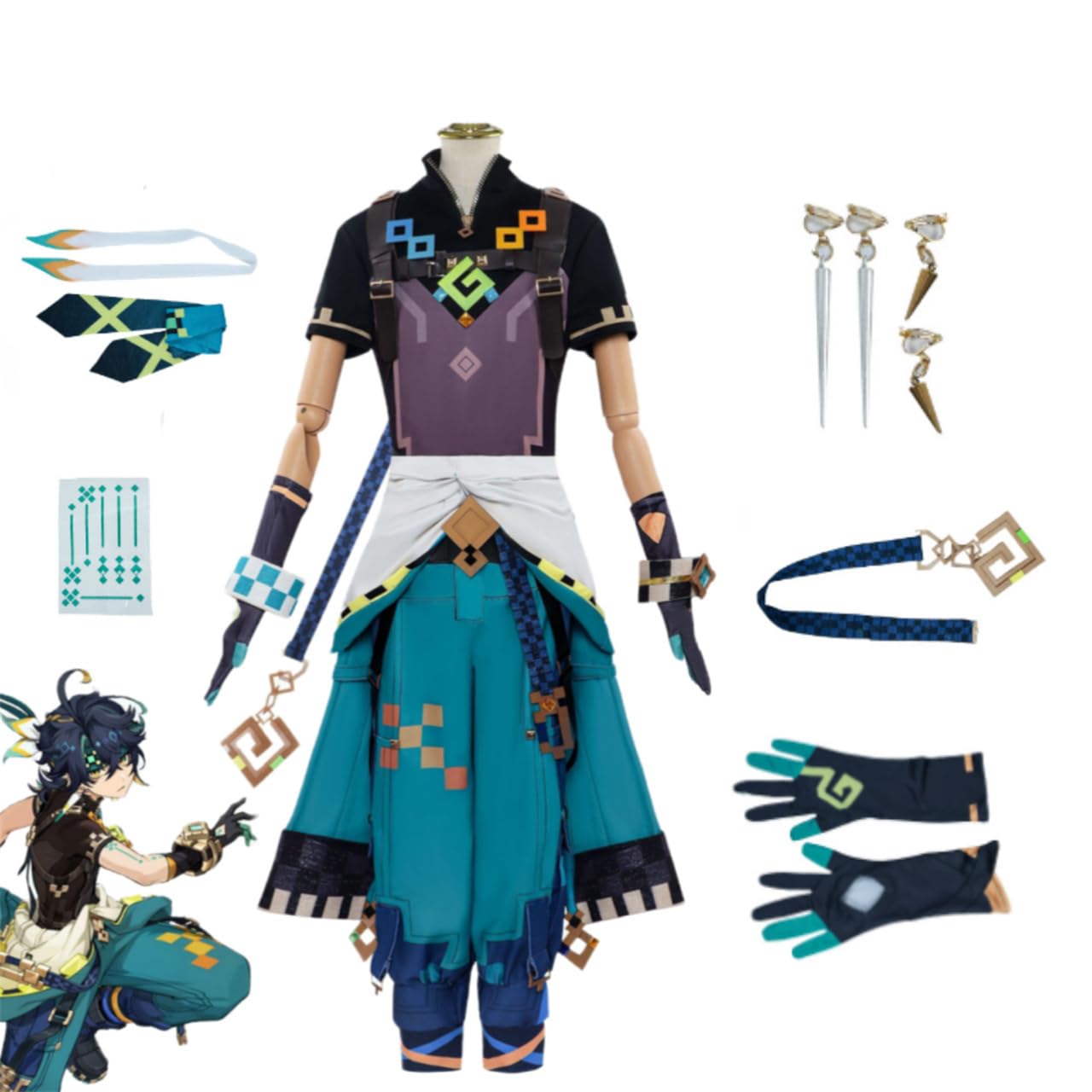 原神 キィニチ コスプレセット ウィッグ 五次元 原神 コスプレ キィニチ ウィッグ