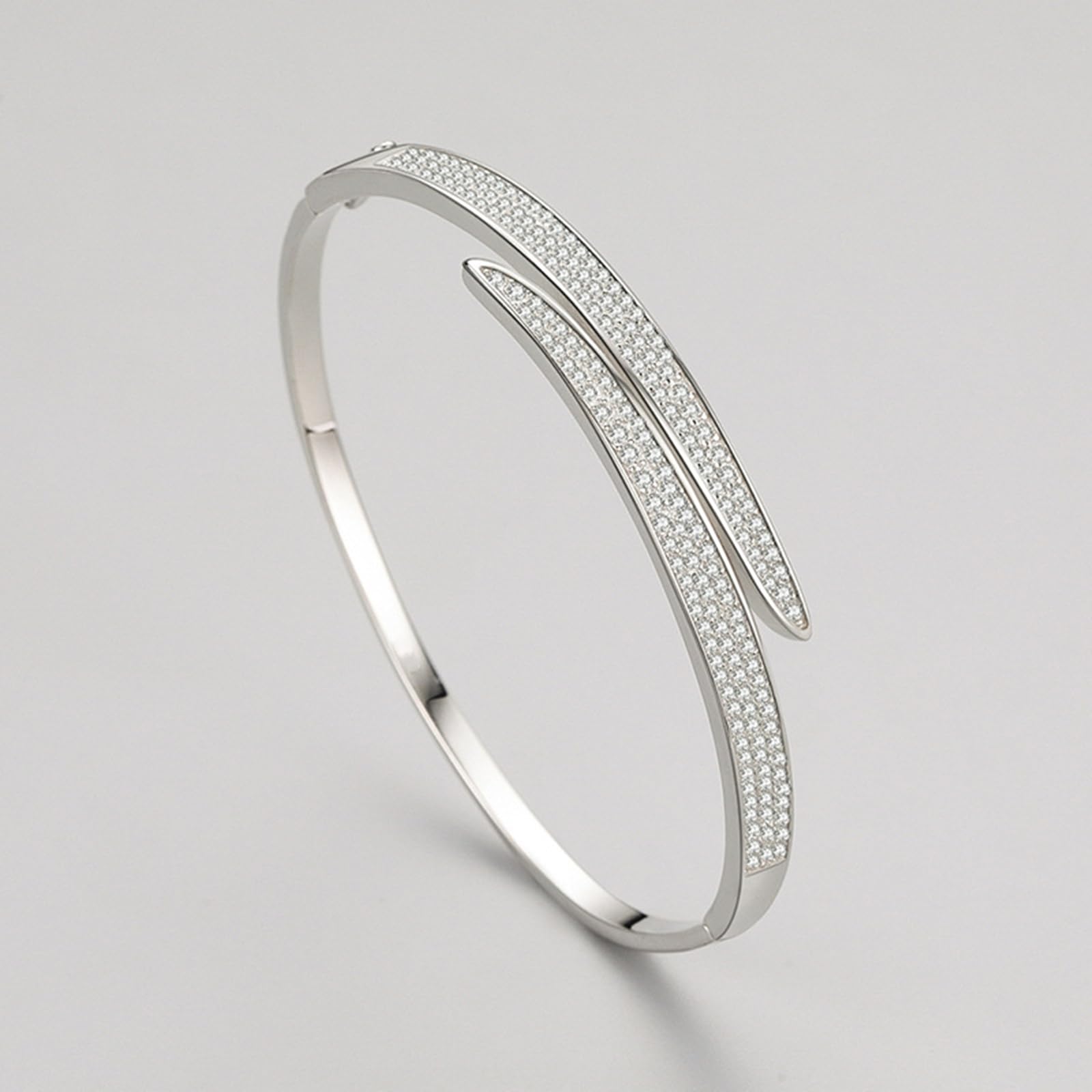 Pulseras asimétricas de platino vintage para mujer con diamantes creados, pulseras de hermana mayor para mujer, PT950 y oro blanco de 9K/14K/18K