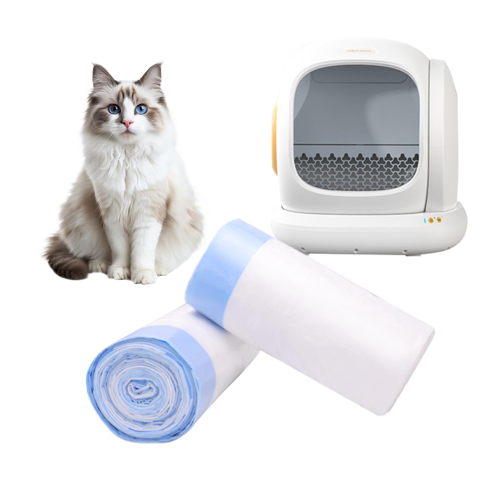 40 Count Extra Large Cat Litter Box Liners, Litter Waste Receptacles Bags for MeoWant MW-SC01/MW-SC02/MW-LR01 Self-Cleaning Cat Litter Box