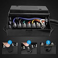 Vista 3 de Enchufe de remolque de 7 vías, cable de remolque en línea resistente de 8 pies con caja de conexiones de cableado de 7 cuadras, resistente a