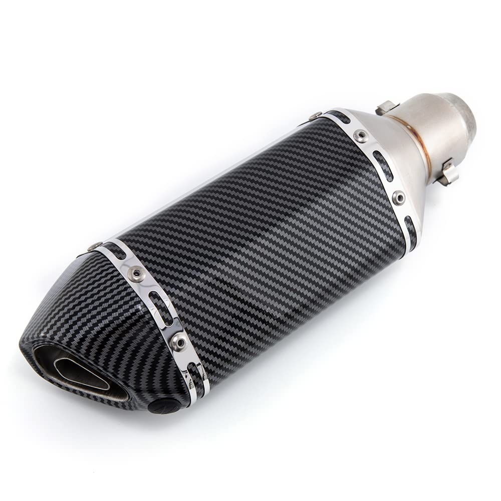 36mm 51mm Moto Silenziatore di Scarico Tubo Universale di Scarico Slip sul Silenziatore Compatibile con ATV Dirt Bike Street Bike Scooter (Carbonio)