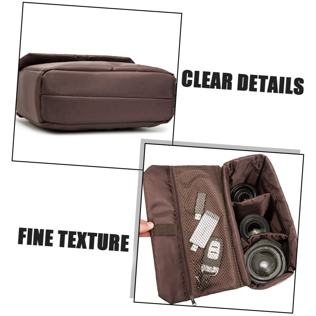 Tofficu 2 Piezas Bolso de Cámara Profesional Compartimento Bolsa de Transporte para Lentes y Accesorios Fotográficos Diseño Simple y Seguro para y Almacenamiento de y Objetivos