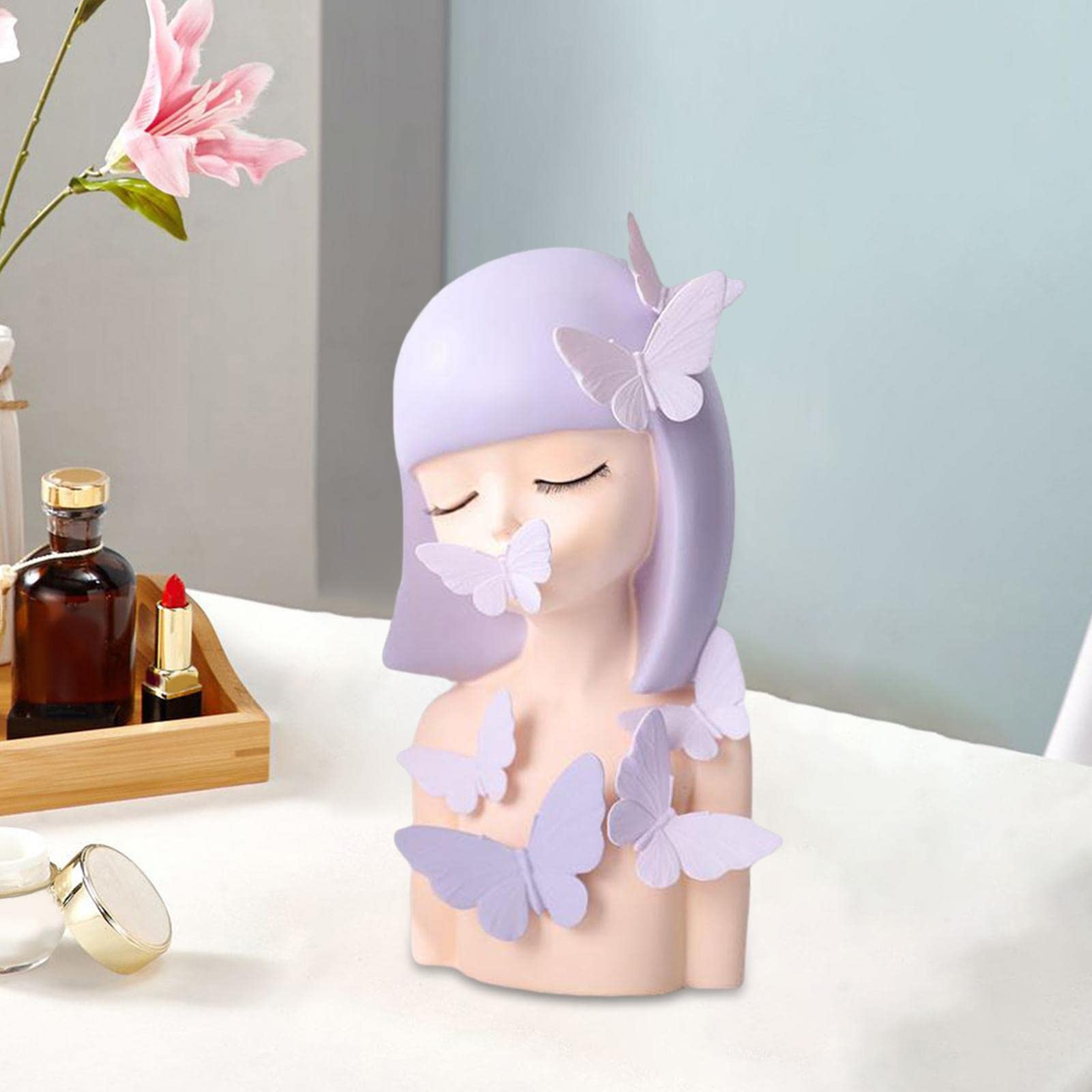 Amazon.co.jp: 蝶の少女の置物、樹脂工芸品、収集価値のあるモダンな