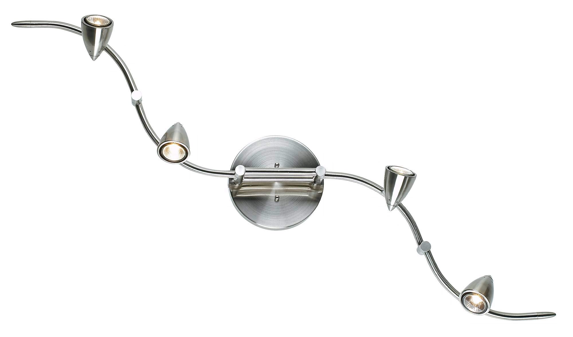 4-Light Adjustable Ceiling Spotlight Bar | Antique Brass, 605mm Wide, GU10 Fitting | Tilting & Rotating Heads For Kitchen Island Lighting