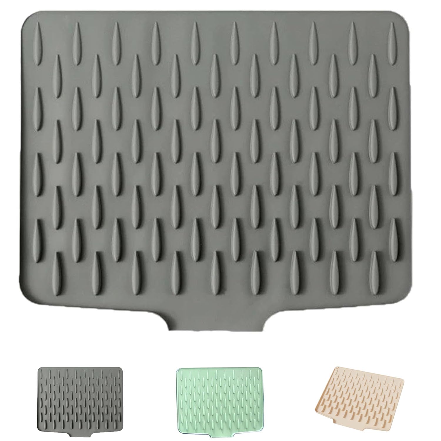 MYDZSWZX Multifunctional and Foldable Silicone Drainage Mat,Non-Slip Heat Resistant Draining Board Mat,Dish Drying Mats,Dish Drying Mats for Kitchen Counter.(Gray)