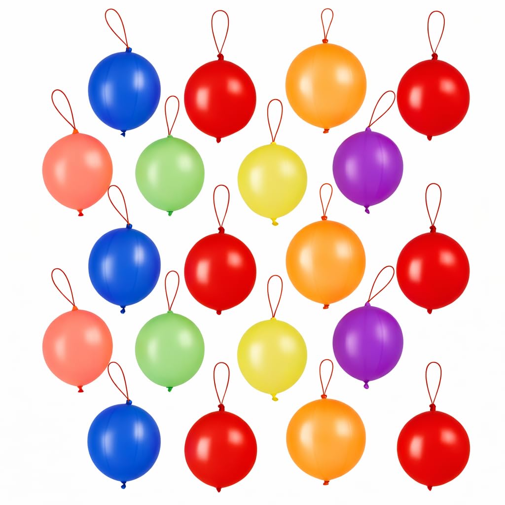Weddecor Large Punch Balloons Assorted Colour with Elastic Bands Latex Material for Kids Birthday Parties, Baby Functions, Wedding Decoration, 12 inch, 50pcs — image 1