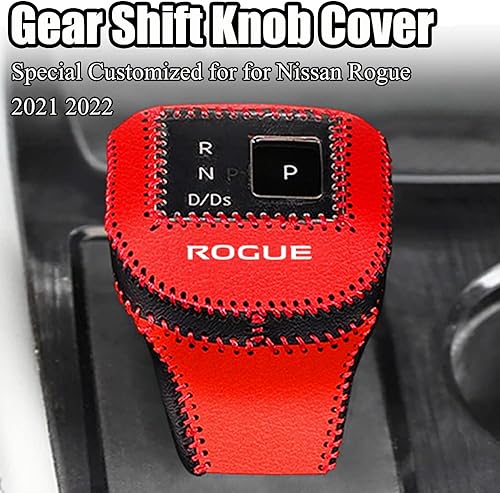 Miniatura 2 de XITER Funda de cuero para palanca de cambios automática, funda protectora de palanca de cambios para Nissan Rogue 2021 2022 2023 2024, accesorios