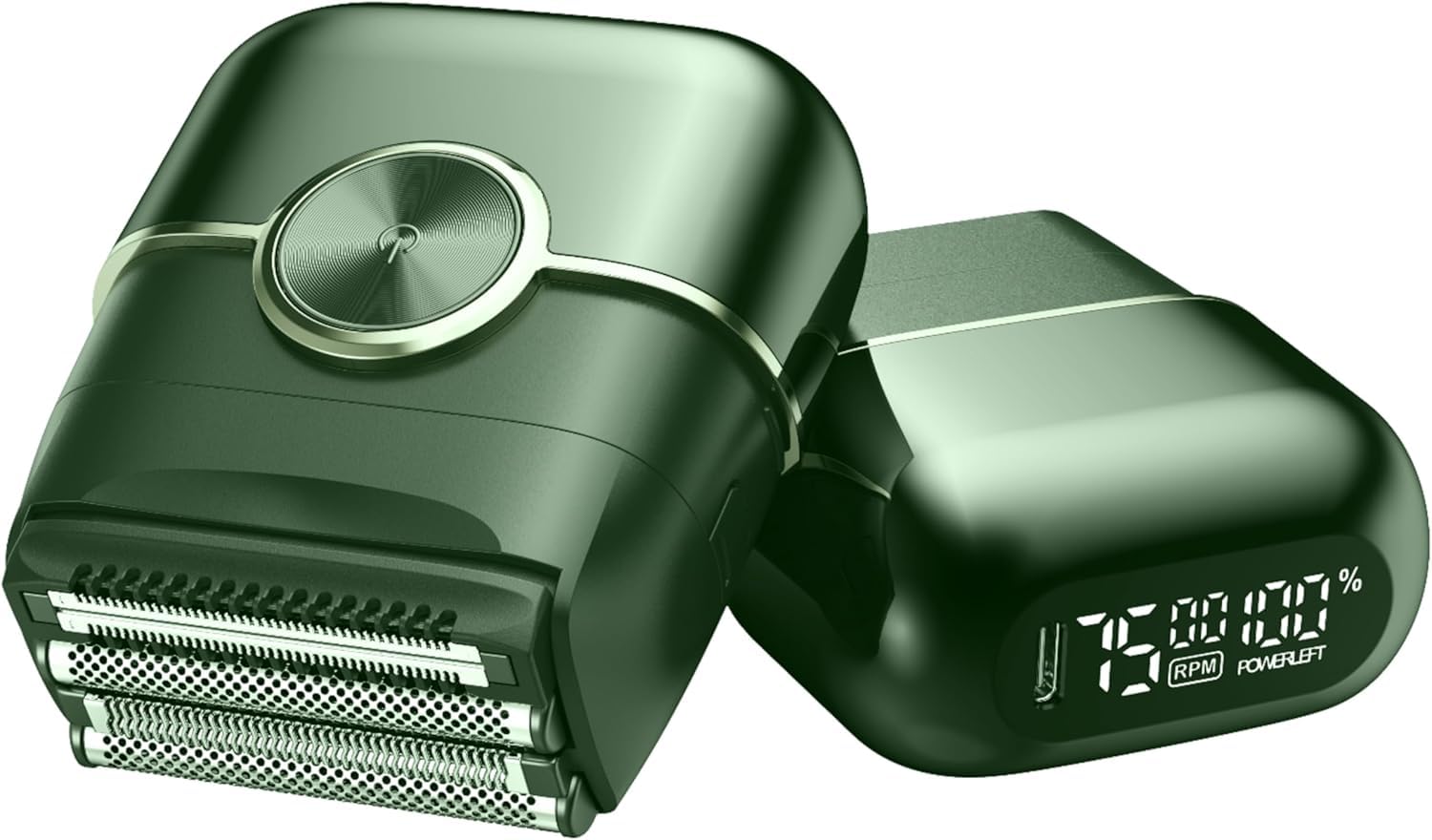 Men's Electric Foil Shaver - Upgraded Mini Electric Razor with 4 Floating Blades, Big LED Display, 2 Gears Adjustable, Face Shaver for Men with IPX7 Waterproof (Wet/Dry) & USB Type-C Rechargeable