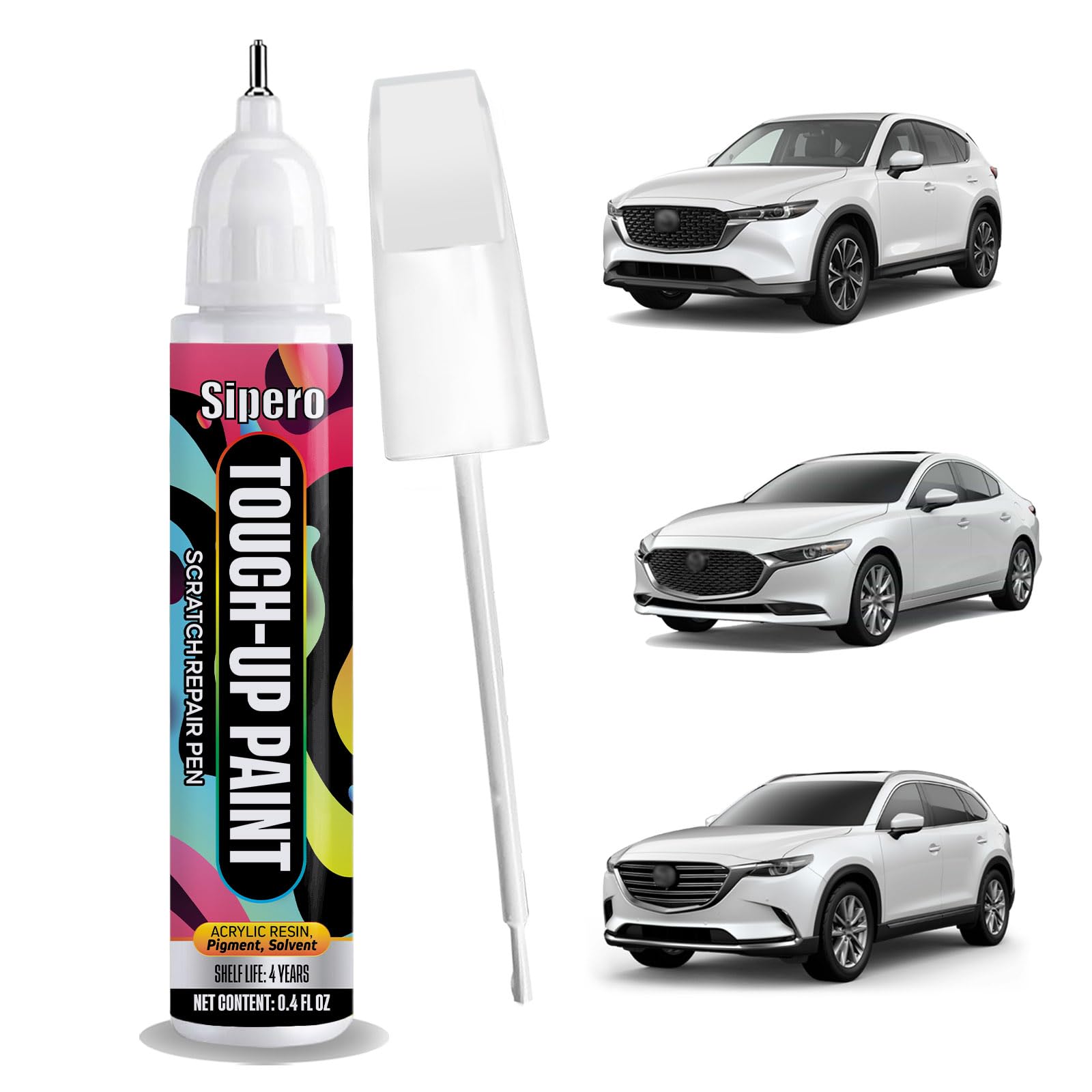 for Mazda TouchupPaint - Snowflake White Pearl 25D - Exact Color