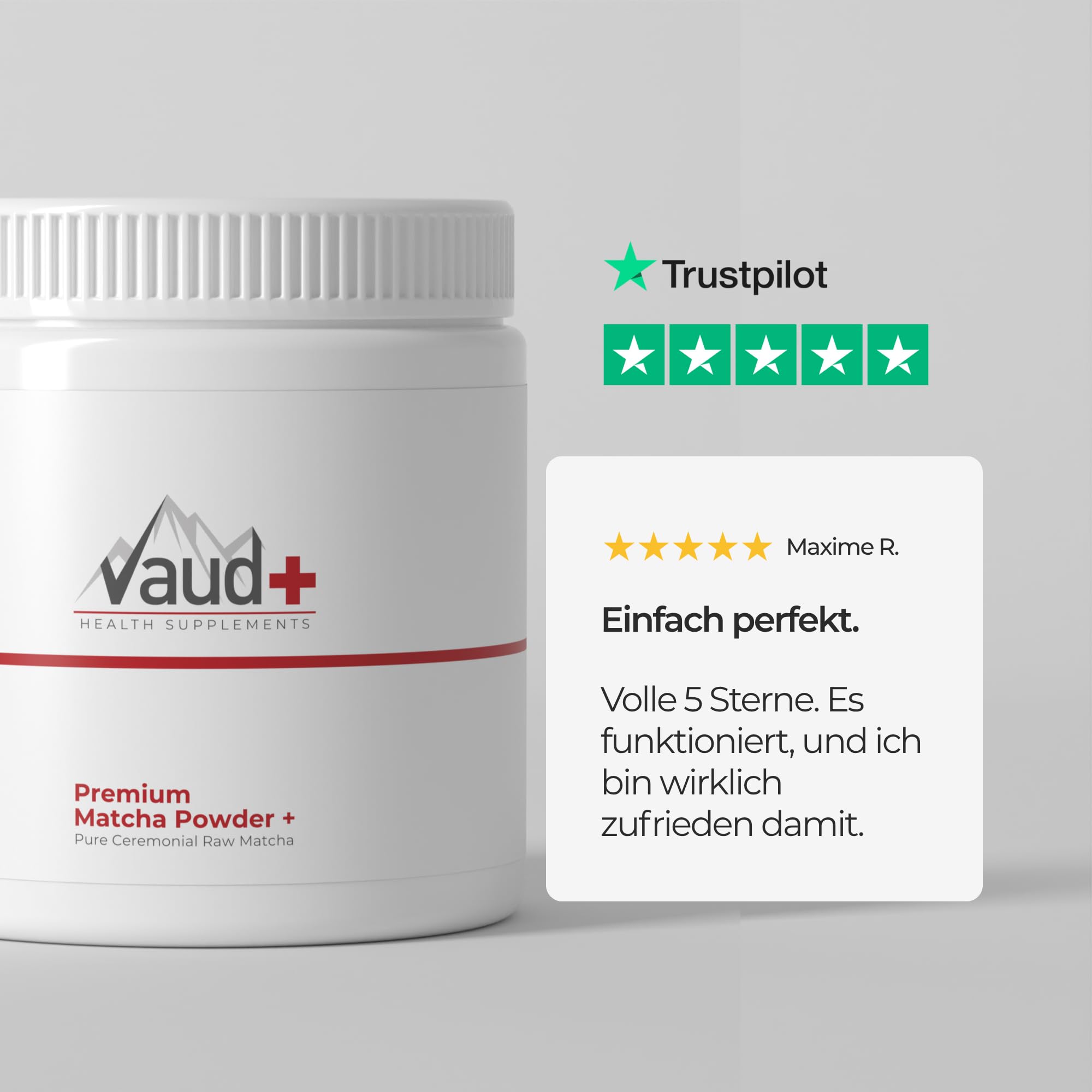 VAUD Matcha Pulver Ceremonial Grade aus Japan – Grüner Tee, 150 g vegan | Premium Matcha Pulver Ceremonial Grade – grüner Tee (Camellia sinensis) aus Japan, für Tee, Latte & Smoothies – 150 g, vegan