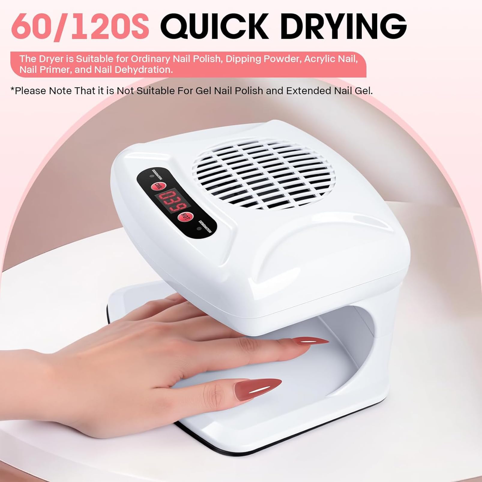 Szybka Suszarka Do Paznokci, Suszarka Do Lakieru O Mocy 300 W Z Automatycznym Czujnikiem, Dwa Tryby Ogrzewania I Chłodzenia Wentylator Do Paznokci O Regulowanym Kącie Do Zwykłego Lakieru white