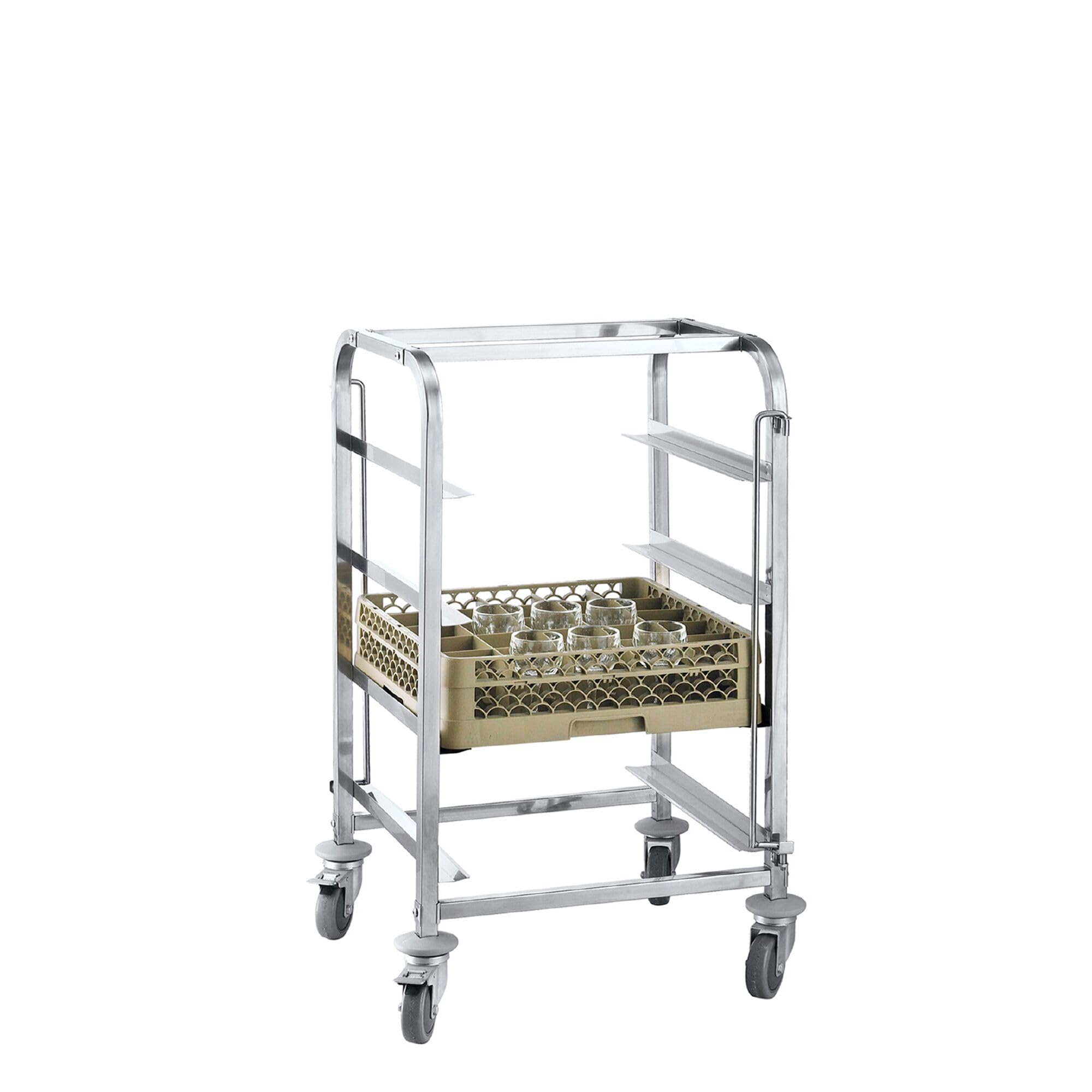 GGM Gastro | GKWH45 | Edelstahl Geschirrkorbwagen - für 4 Körbe Korbmaße: 500x500 & 400x500mm