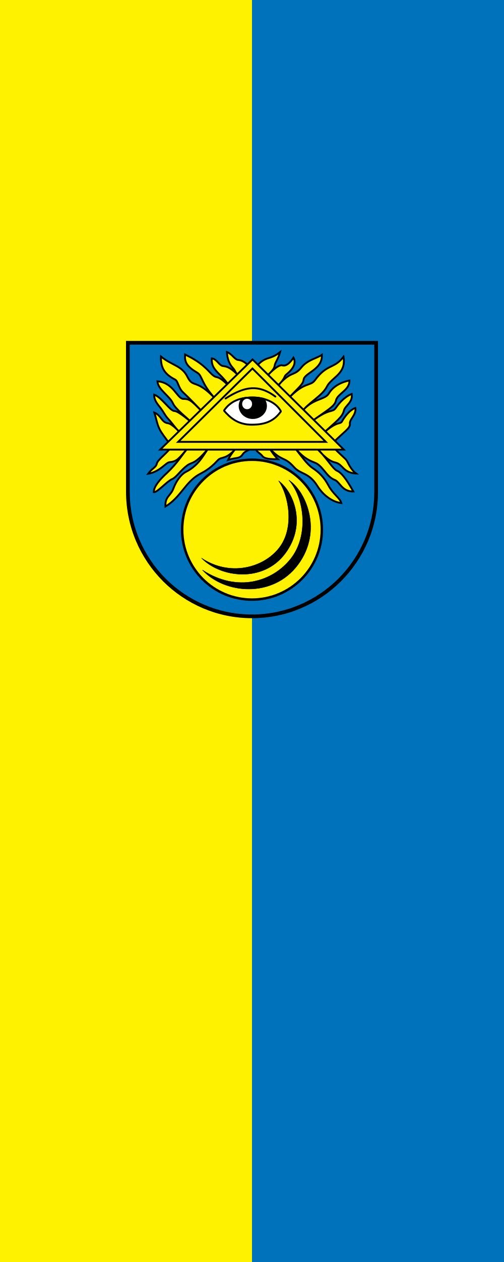 Drapeau Bad Krozingen grand format portrait 300x120cm pour pavoisement sans enroulement