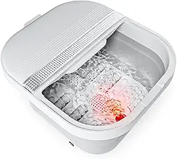 Hidromassageador de Pés Spa Dobrável com Aquecimento até 42° 7L com Rolos Massageadores Infravermelho (110)