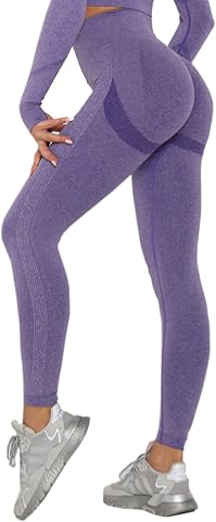 Merlvida Scrunch Butt Mallas opacas para mujer, cintura alta, sin costuras. Diseño push-up, estilo Boom Booty. Pantalones deportivos con control de abdomen, para yoga, fitness y entrenamiento