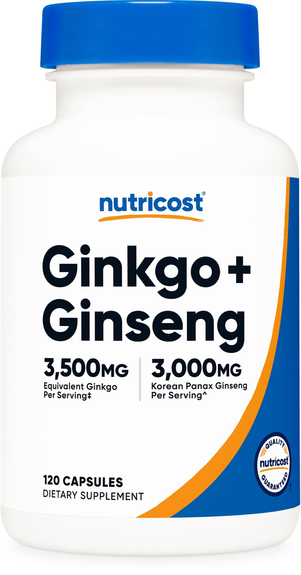 Nutricost Ginkgo + Ginseng Supplement 120 Capsules for 60 Servings
