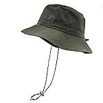 woogwin Waterproof Bucket Rain Hat with Chin Strap Quick Dry Packable Boonie Sun Hat Safari Hat UV Protection(Green)