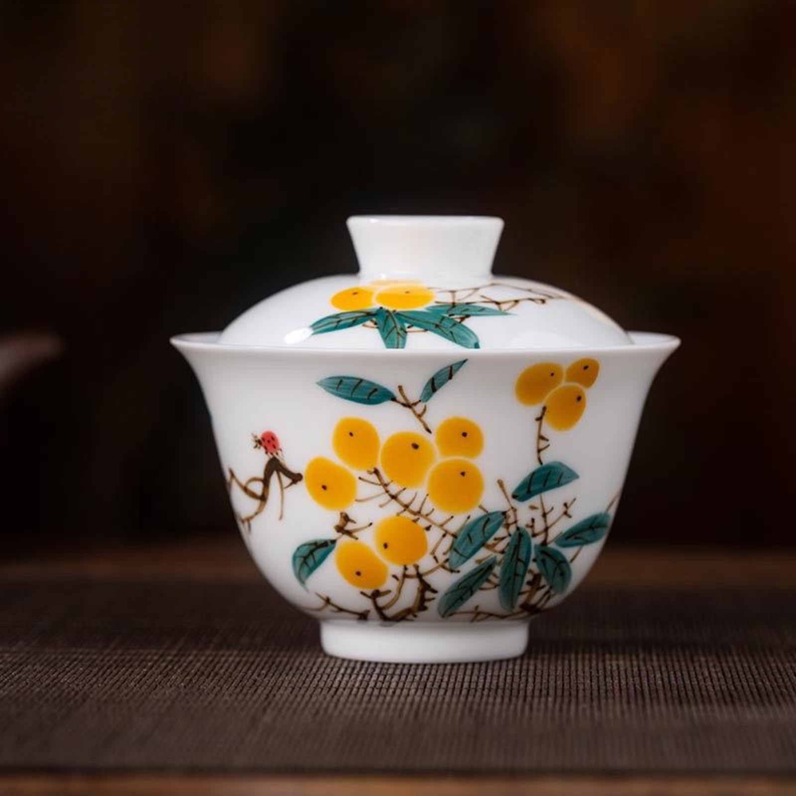 Jingdezhen Ceramiczne rękodzieło Gaiwan, 150 ml 140 g, ręcznie rysowana domowa żaroodporna miska do herbaty Kung Fu zestaw do herbaty