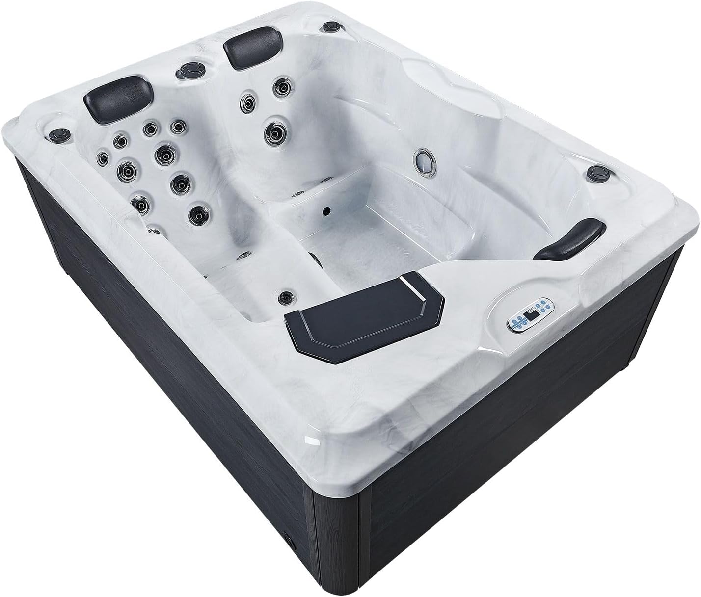 Close-up of the textured surface of the grey thermal cover for the Artsauna Outdoor Whirlpool Oasis.