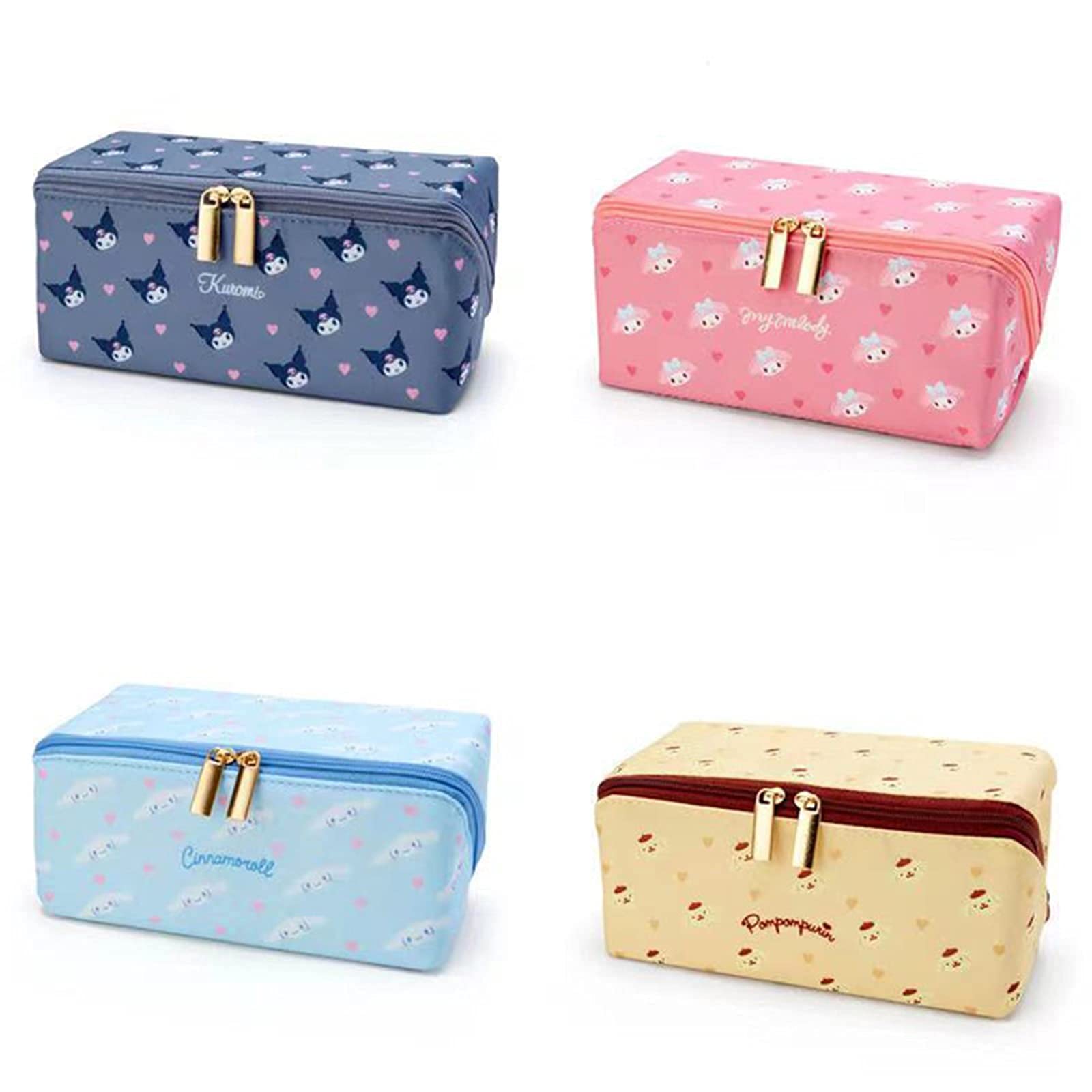 VKWE My Melody Pencil Case, Cinnamoroll Stationery Bag, Multicolor Pencil Case, Pom Pom Purin Cosmetic Bag, Compact Zipper Bag (Color : Blue)