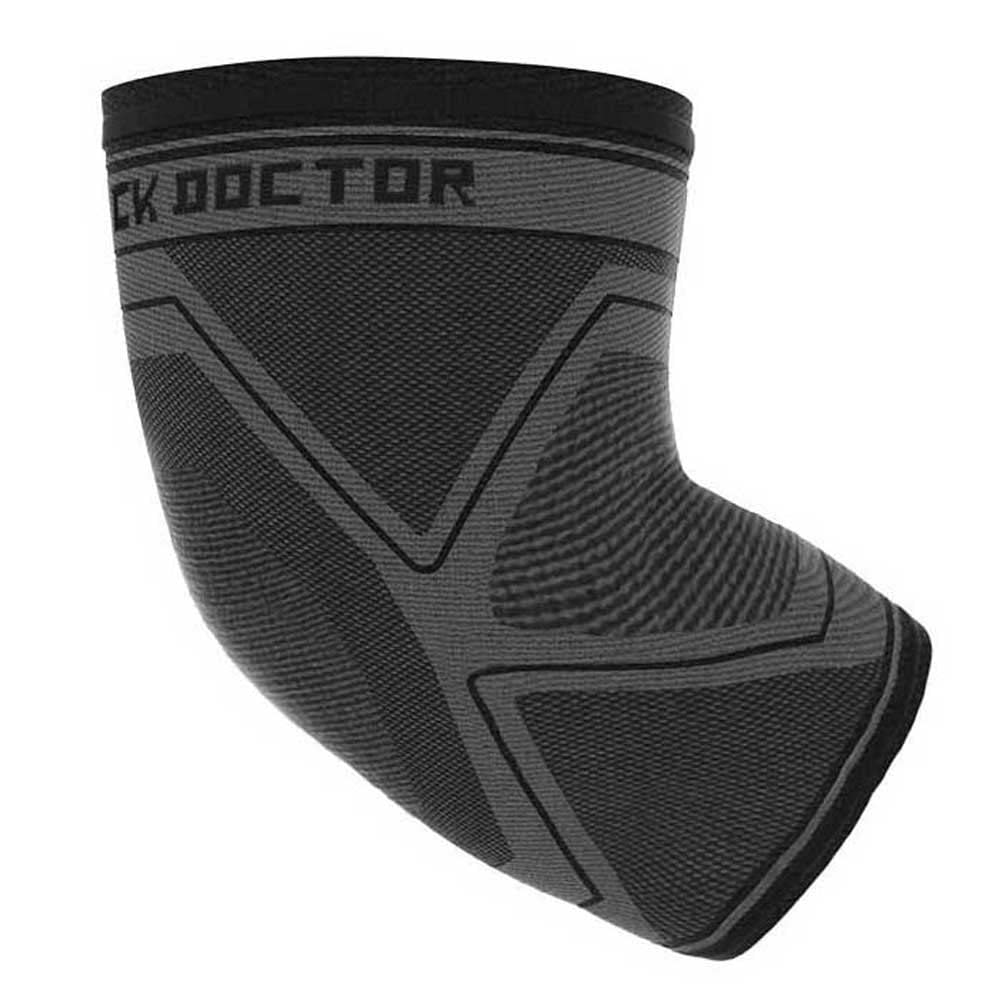Shock Doctor Elbow Sleeve Brace Compression for Recovery, Tendonitis, Golfer Elbow, Tennis, Arthritis, Joint Pain Relief, Injury. For Men and Women, Left or Right. Grey/Black