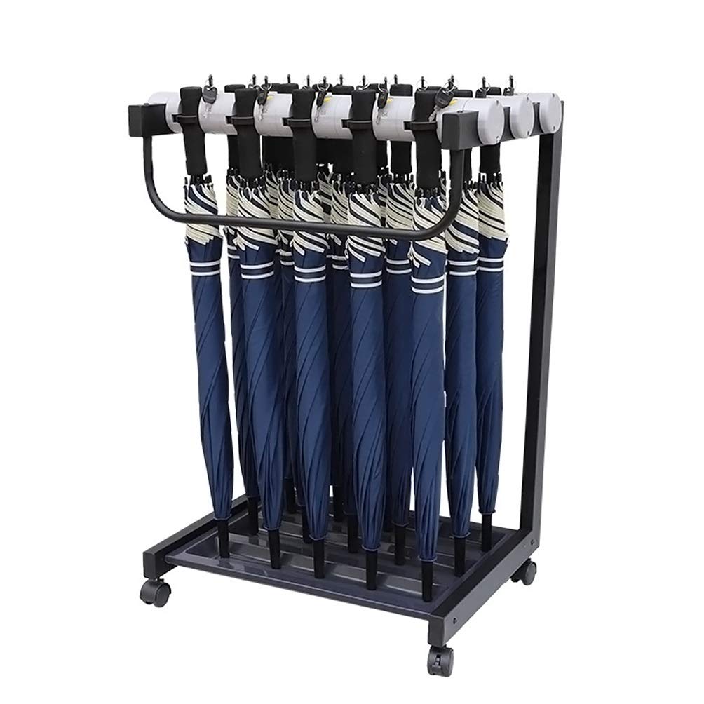 AGYH Umbrella Rack 24-hole Umbrella Stand With Lock, Hotel Umbrella Holder With Drip Tray And Universal Wheels, Cue Stick Long Umbrella Folding Umbrella Storage Rack