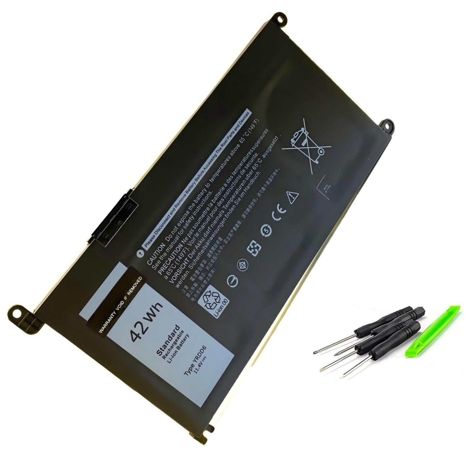 YRDD6 Batteria di ricambio for laptop, compatibile for Vostro 3491 3501 3590 3490 3591 5490 5581 5481 3400 3401 3405 3500, compatibile for laptop Latitude 3300 3401 3379