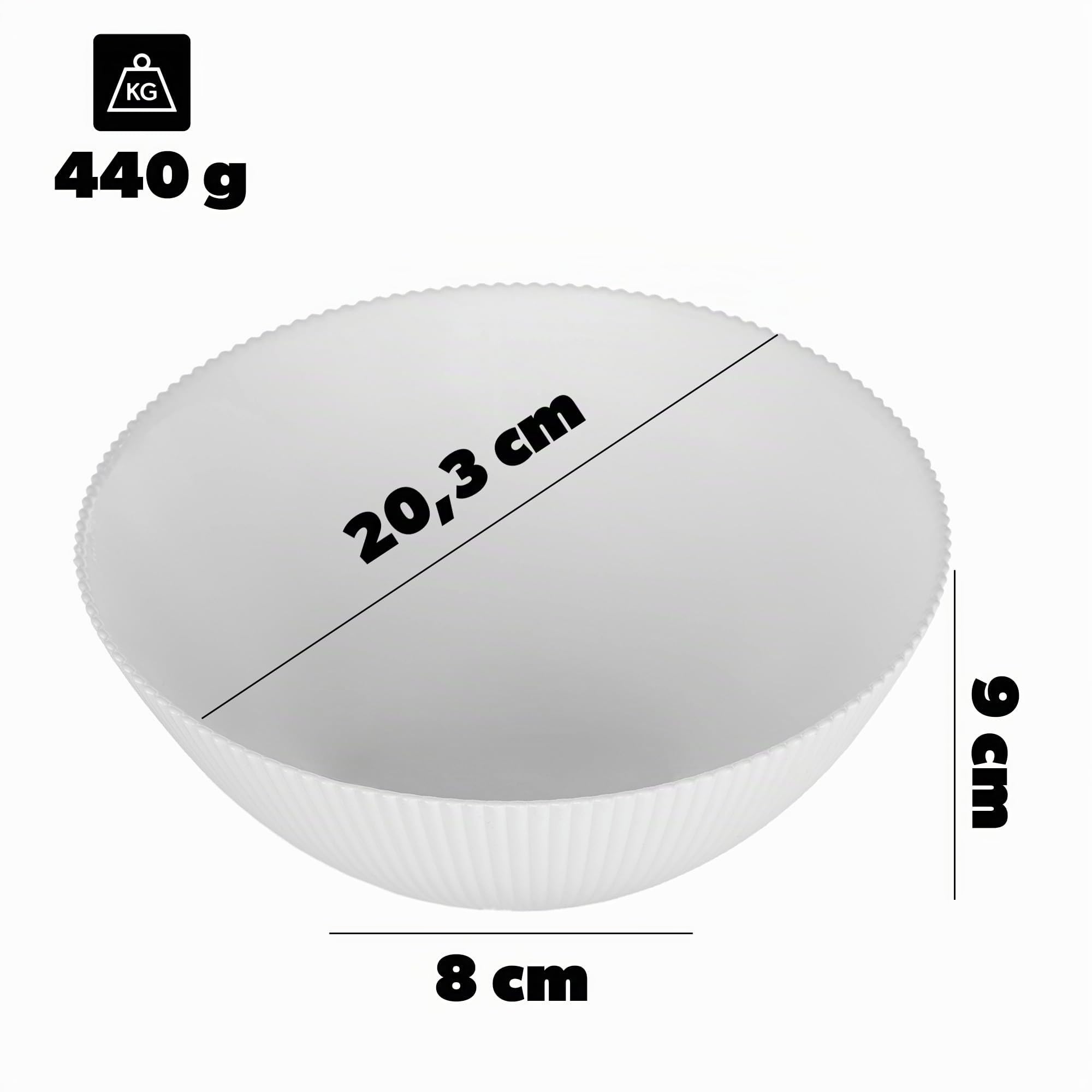 KADAX Lot de 18 Service de Table pour 6 Personnes, en Verre Opale Blanc, avec Bols à Soupe, Assiettes Plates et Assiettes à Dessert, Passe au Lave-Vaisselle, Blanc XL