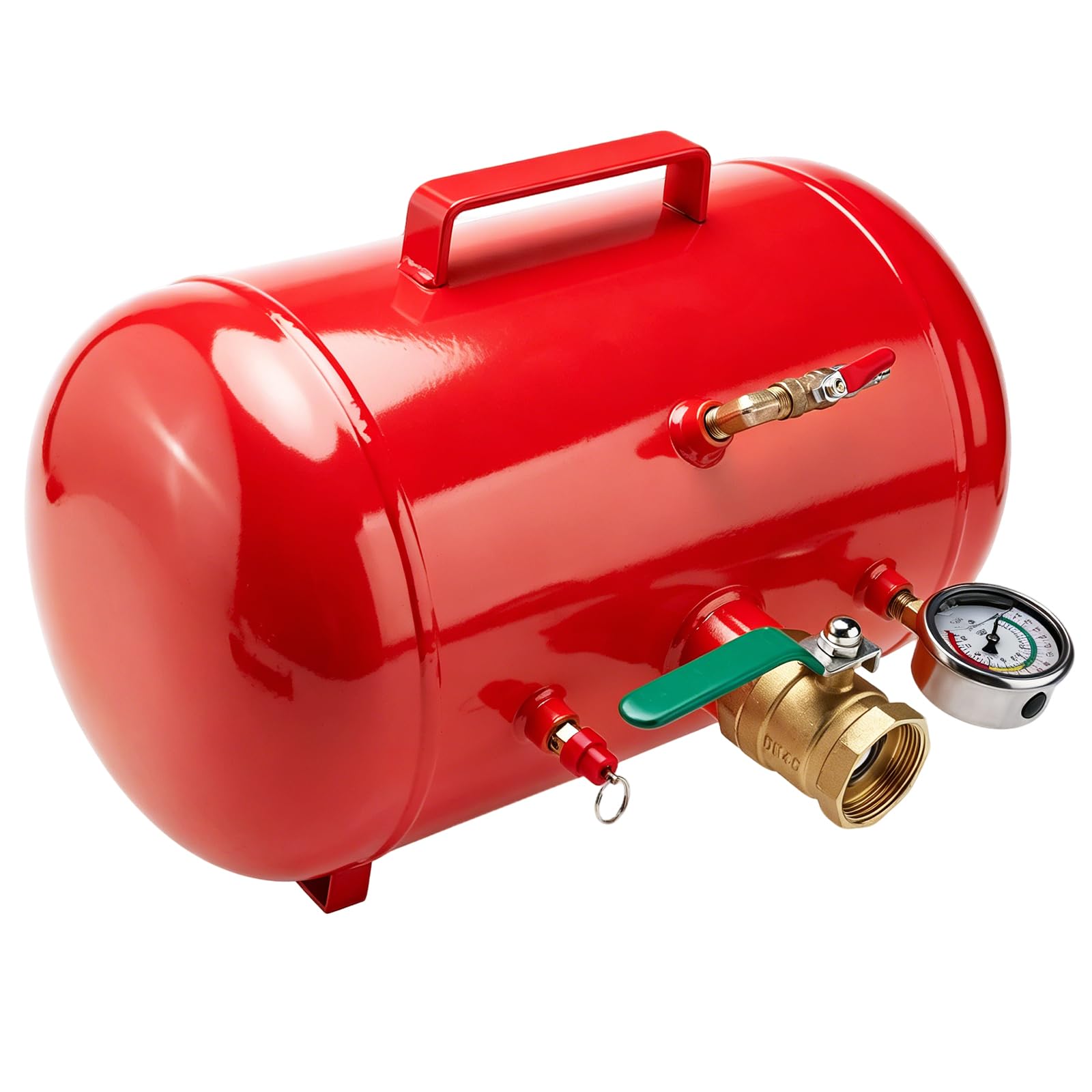 BOOMSTART Gonfiatore per pneumatici da 20 l, 6-8 bar, cannone ad aria in acciaio, per pneumatici Bazooka, con manometro, per camion, auto (rosso)