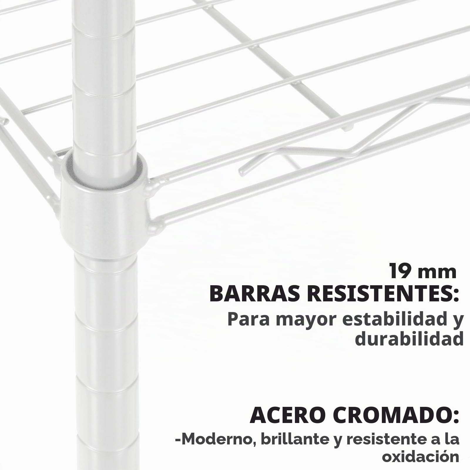 Floordirekt Rocky - Estantería de Rejilla (Metal, Capacidad de Carga Aprox. 50 kg por Suelo, Sistema de Almacenamiento Multifuncional (90 x 45 x 200 cm), Color Blanco
