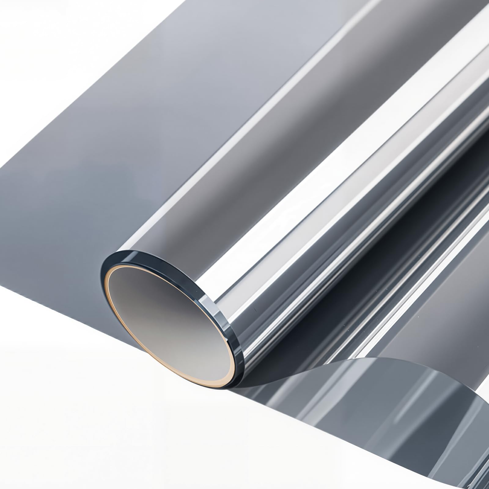 ConCus-T One Way Window Film Sun Blocking Mirror Tint Anti Glare Conservatory Roof Static Cling Reflective Daytime Privacy Solar Film, Silver, 44.5 x 200cm