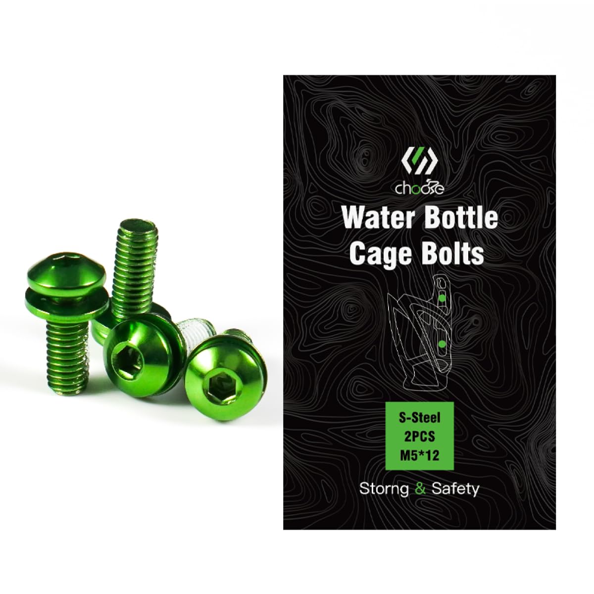 CNC Water Bottle Cage Bolts，Bike Bottle Cage Bolts，Green