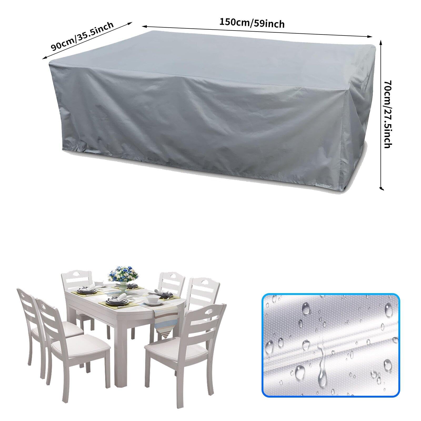 Gartenmöbel-Abdeckung 200x200x120cm(LxBxH) abdeckplane wasserdicht gartenmöbel,Anti-Uv Rechteckig Abdeckplane Für Gartentische Terrassenmöbel,Regenschutz Und Staubfest 420D Oxford Gewebe