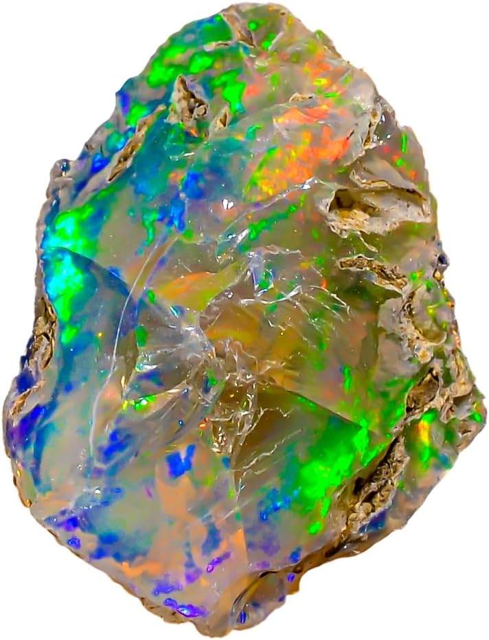 Ethiopian Welo Opal Rough Stone – AA+ Natural Raw Fire Opal for Jewelry Making | Handpicked Crystal Rock | October Birthstone Gemstone Gift