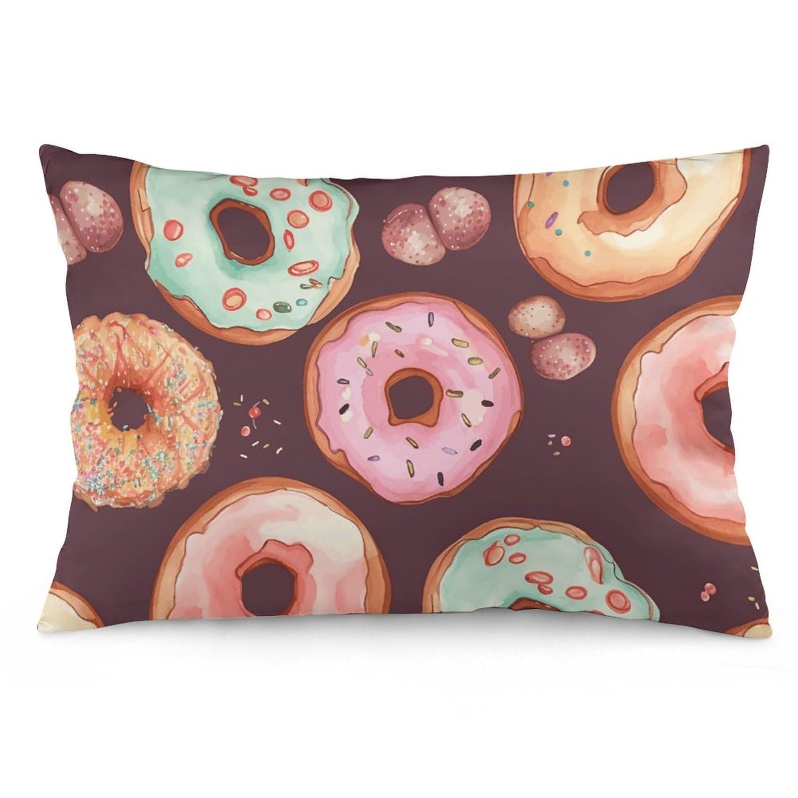 2 Pack Pillow Cases for Hair and Skin, Soft Breathable Pillow Case Covers with Hidden Zipper, Pretty Donuts Pillowcase 16 "x24 Pillow Covers for Sleeping Gift